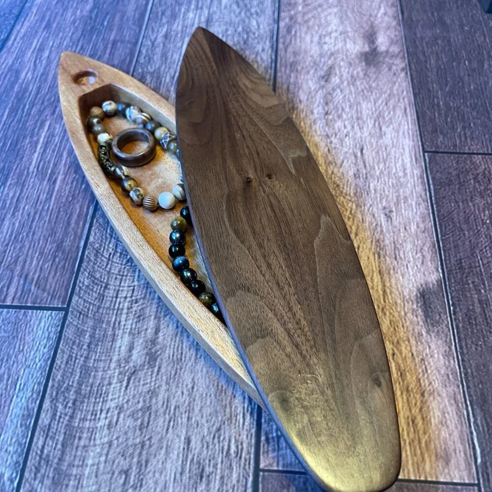 Surfboard Wood Box Handcrafted One-of-a-kind - Picture 8 of 9